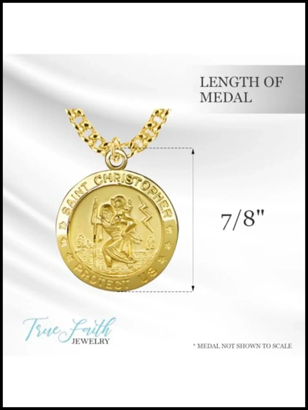 Sterling Silver Saint Christopher Medal Gold-Plated Pendant Necklace, 20 Inch